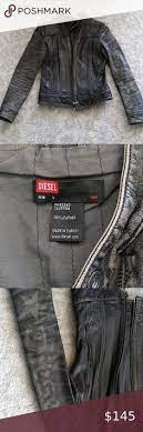 Women S Fab Leather Diesel Jacket Diesel Jacket Washed Leather Jacket Jackets