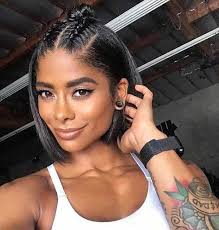 Shaved long hairstyle with african braids. Easy Short Hairstyles For Black Women 2019 Short Haircut Com