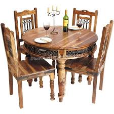 Wooden study chair online is made from the finest of sheesham and mango wood; Light Jali Sheesham Round Dining Table 4 Chairs 100cm Solid Wood Buy Now On Furniture Supplies Uk