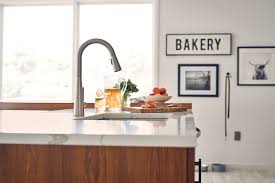 The finish can range from a chocolate brown to gray/green and often includes as the #1 faucet brand in north america, moen offers a diverse selection of thoughtfully designed kitchen and bath faucets, showerheads. Moen 7864orb Sleek One Handle High Arc Pulldown Modern Kitchen Faucet Featuring Power Clean Oil Rubbed Bronze Kitchen Faucets Bonsaipaisajismo Kitchen Fixtures