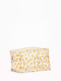 Old Navy Clear Daisy Print Cosmetics Case For Women Cute Makeup Bags Cute Pencil Case Makeup Bag
