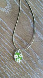 Snowdrop Flower In Resin Necklace Flower Necklace Small Etsy Necklace Resin Necklace Little Flowers