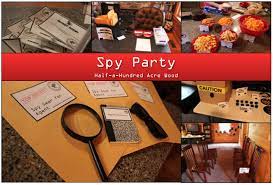 The simplest is to buy or make invitations which are black and have top secret written in red across them. Spy Party Games Printables And Memories Half A Hundred Acre Wood