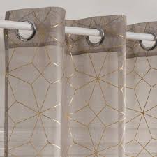 Osen Gardine Beige Mit Goldfarbenen Motiven 135x250 Maisons Du Monde Voilage Rideaux Voilages Rideaux Dores