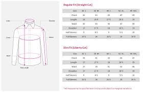 mens slim fit shirt size chart india fitness and workout