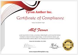 You can choose any background and then add any badge or medal you wish. 11 Free Compliance Certificate Templates My Word Templates