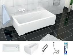 Badewanne freistehend weiß oval buenavista. Badewanne Rechteck Wanne 120 130 140 150 160 170 X 70 180x80 Schurze Ablauf Ebay