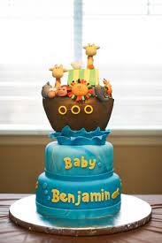 Noah S Ark Baby Shower Cake Baby Shower Baby Shower Cakes Bolo Arca De Noe Cha De Bebe