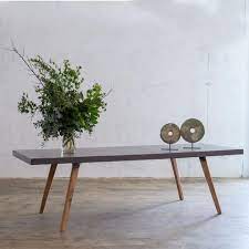 Aria Classic Leg Dining Table 2 6m 3m Concrete Dining Table Elegant Kitchen Design Industrial Decor