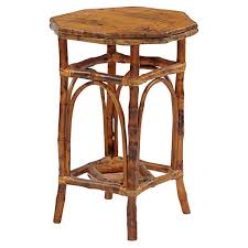 Bamboo Octagon Side Table Tortoise Side Table Small Accent Tables Accent Side Table