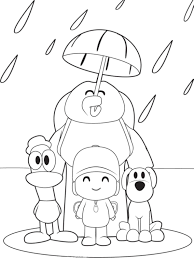Pocoyo and his friends playing. Pocoyo Coloring Pages To Print Coloring And Drawing