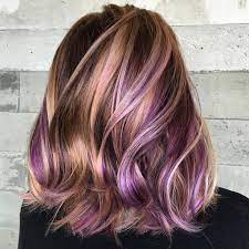Brown Hair With Color Streaks Best Rated Home Hair Color Check More At Frenzyh Purple Hair Highlights Purple Highlights Brown Hair Hair Color Purple