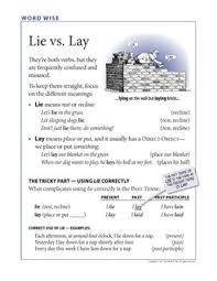 Word Wise Poster Lie Vs Lay Learn English English Language Learning Teaching Grammar