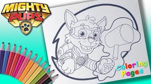 All paw patrol characters coloring page from paw patrol category. Paw Patrol Mighty Pups Rocky Coloring Book Pages For Kids Paw Patrol Mighty Pups Colouring Youtube