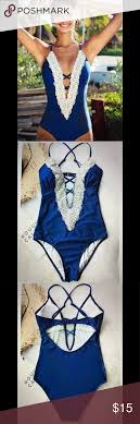 Nwt Blue Cupshe One Piece Swimsuit Bikini L New With