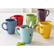 Daily Chef Textured Mug Set 6 Pack Mugs Mugs Set Stoneware Mugs