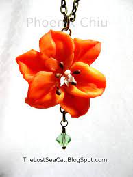 August Birthstone Peridot August Birth Flower Necklace Orange Real Flower Jewelry Flower Jewellery August Birth Flower