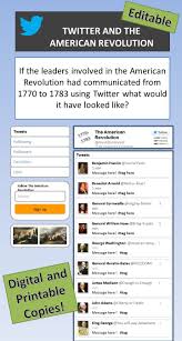 Twitter And The American Revolution Students Use The Twitter Template Ppt File Social Studies Middle School Social Studies Lesson Social Studies Resources