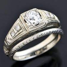 Art Deco 18kt Diamond Engagement Ring Band Set 0 53ct Antique Engagement Rings Jewelry Used Engagement Rings