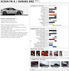 Scion Fr S Touchup Paint Codes Image Galleries Brochure