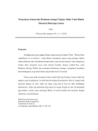 Agama berada bersamaan dengan hidup, sebab agama. Penyatuan Atman Dan Brahman Sebagai Tujuan Akhir Umat Hindu Menurut Beberapa Lontar