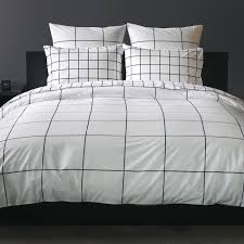 Black And White Grid Comforter Set Twin Grid Black Duvet Cover Black Duvet Black Duvet Cover Bed Linens Luxury