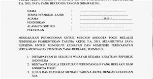 Contoh Surat Permohonan Menjadi Anggota Polri 2018