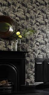 Black And Gold Bedroom Wallpaper Zoya 10m L X 64cm W Floral And Botanical Foiled Roll Wallpaper Blue And Gold Wallpaper Gold Wallpaper Bedroom Black Gold Bedroom