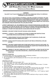 Lci / lippert leveling systems. Hydraulic Leveling 5th Wheel Operation Service Manual Manualzz