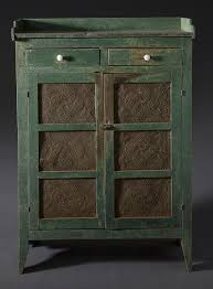 Solid pine cabinet featuring a full door and three shelves for storage; Green Pie Safe 1stdibs Com Pie Safe Antique Cupboard Primitive Furniture
