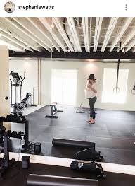And a ballet bar against mirrors would be wonderful! Home Gym Exposed Wood Wires Painted White Black Love This Gym Room At Home Home Home Reno Ideas