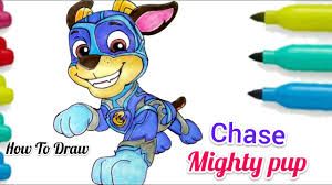 Home> mighty pups coloring pages > super pups mighty pups chase coloring pages. How To Draw Colour Chase The Mighty Pup Mighty Chase Pup From Paw Patrol Step By Step Youtube