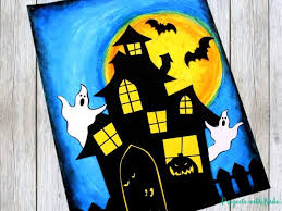 See more ideas about drawings, house drawing, house doodle. Oil Pastel Haunted House Craft Projects With Kids