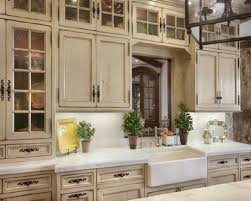 French Country Look Unique Glass Kitchen Cabinet With Seeded Glass Cabinet Doo Country Kitchen Cabinets French Country Kitchen Cabinets French Country Kitchens