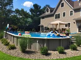Gravel Creates Excellent Drainage Around A Swimming Pool Pool Landscape Design Best Above Ground Pool Landscaping Around Pool