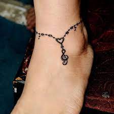 Musical Note Anklet Tattoos For Women Ankle Tattoos For Women Bracelet Tattoos With Names