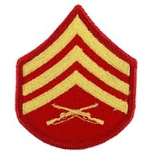 Rank Marine Corps Rank Sergeant E 5 Sgt Gold Red Female Merrowed Edge 1 Each
