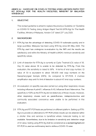 Http Covid 19 Moh Gov My Garis Panduan Garis Panduan Kkm Annex 204c 20garispanduan 20rtk 20ag 20version 204 0 Pdf