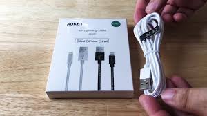 Aukey Usb Nylon Braided Lightning Cable 2 Pack Unboxing 8 20 18 Youtube