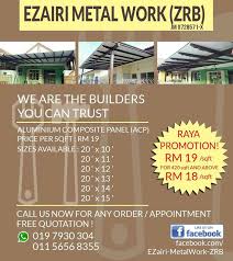 1) berapa panjang dan lebar nak pasang. Promosi Raya Kembali Lagi Ezairi Metalwork Zrb Ent Facebook