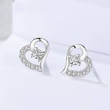 Our range of indian gold earrings for women features different styles of earrings. Wholesale Simple 925 Silver Heart Shape With Cz Stud Earrings For Women Buy Earrings Women Earring Stud Stud Earings Product On Alibaba Com