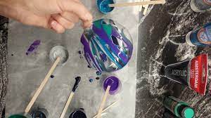 Acrylic Pour Christmas Ornament Fluid Acrylic Painting Acrylic Pouring Art Glass Painting