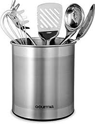 Amazon Com Gourmia Gch9345 Rotating Kitchen Utensil Holder Spinning Stainless Steel O Kitchen Utensil Holder Utensil Holder Stainless Steel Kitchen Utensils