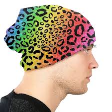 Disco Frank Pattern Beanies Knit Hat Disco Lisa Frank Inspired Cheetah  Leopard Rainbow Colorful 90s 2000s Y2k Adorable Bright