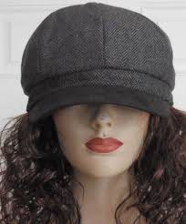 Peter James Wool & Cashmere Blend Driver Newsboy Cap Size XL Black Color  Hat
