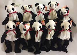 Ten Original Ty Beanie Babies Fortune The Panda Bear X10 Sports Card Giant Warehouse Sale With Kansas City Chiefs Royals Autographs Vintage Baseball Cards Mickey Mantle More Thousands Of