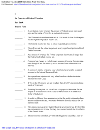 Individual Taxation 2013 7th Edition Pratt Test Bank By Adam