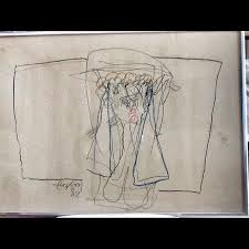 Adnan Turani Desen Calismasi 50x70 1982 Gelin Basi Eserlere Sahip Olmak Icin Okan Sartas 05074409494 Resim Tablo Sergi Resi Painting Tablolar Drawing