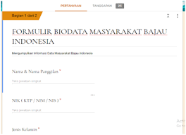 Formulir Biodata Bajau Indonesia