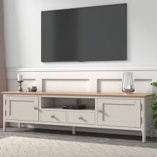 The days of the television being a single appliance are long gone. Large Grey Painted Solid Wood Tv Unit Tv S Up To 70 Adeline Furniture123